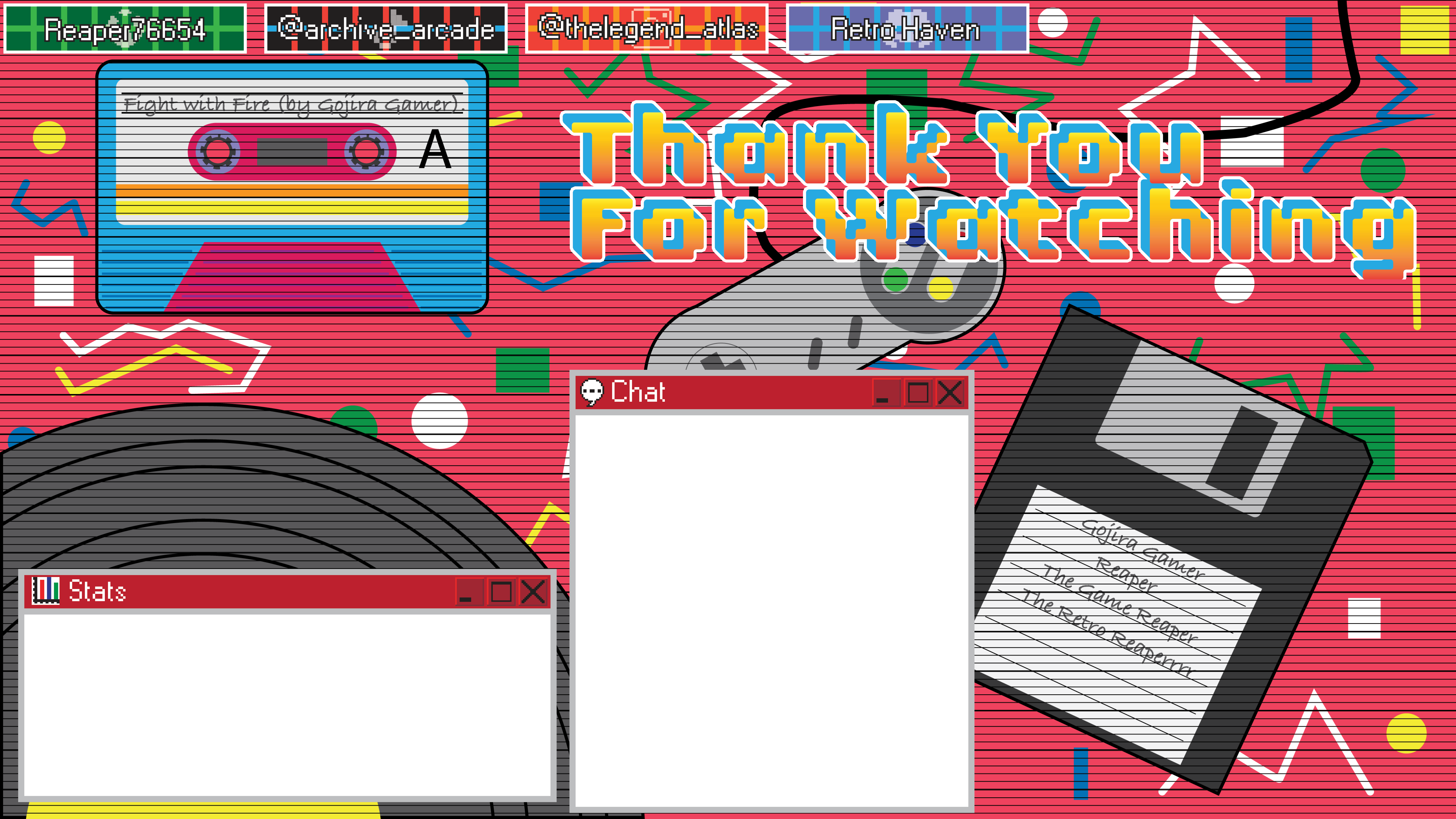 A retro background for a stream ending soon.